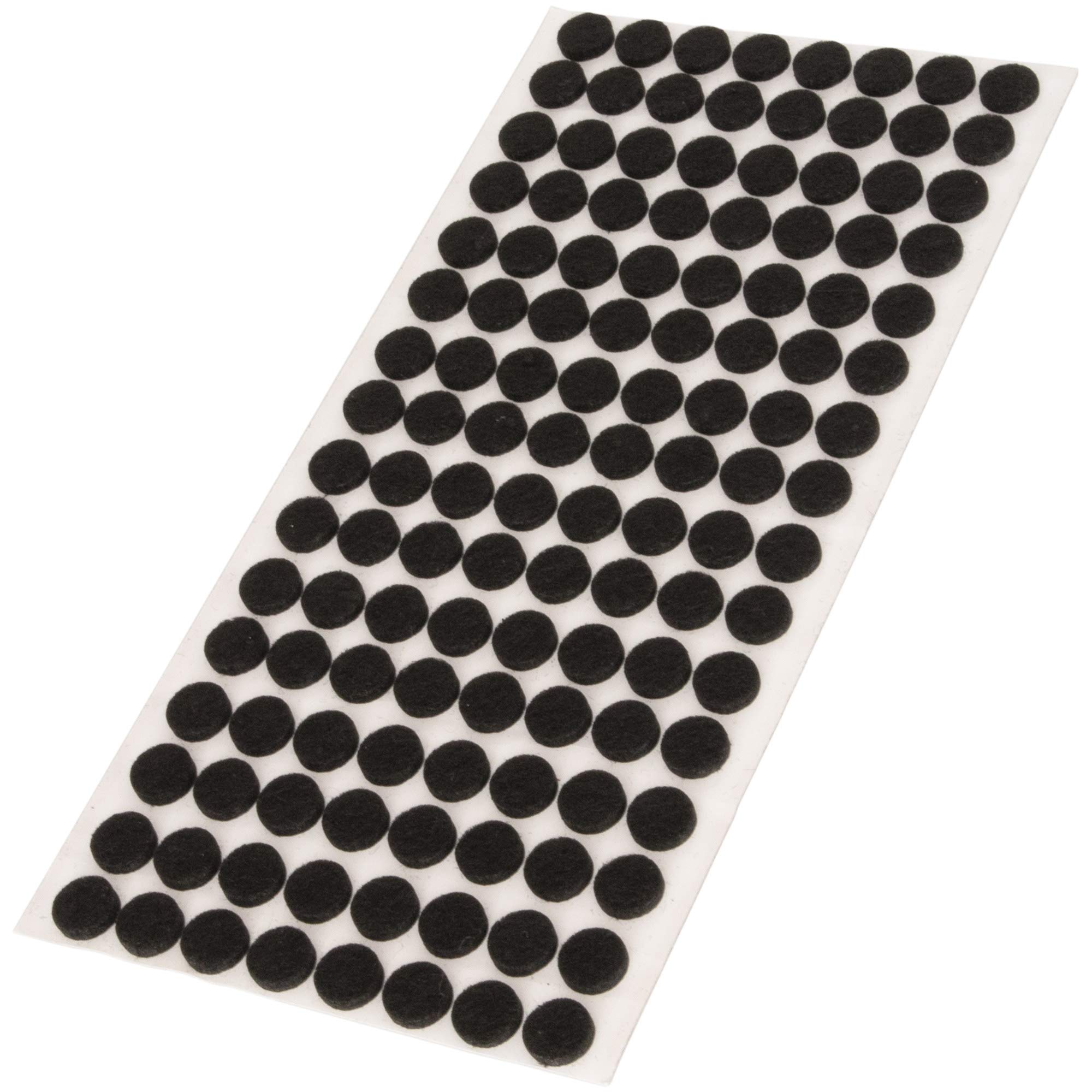Adsamm® / 128 x self-adhesive felt pads/Black/ø 0.47'' (ø 12 mm) / round / 0.138'' / 3.5 mm thick stick-on furniture felt glides/Furniture & Chair Glides