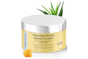Clearbody Organics Manuka Honey Cream - 2 oz, Pack of 1 - Colloidal Oatmeal Moisturizer for Eczema & Itchy Dry Skin - Natural Eczema Cream Relief for Face & Body