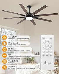 72 inch Large Ceiling Fans with Lights and Remote