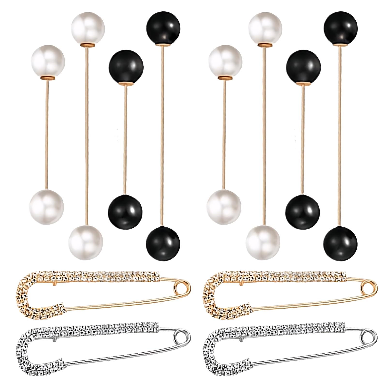 Photo 1 of 12 Pcs of Dress Clips Back Cinch, Decorative Safety Pins for Clothing, Multiple Styles and Sizes to Choose from, Fashionable and Versatile, Suitable for Fixing Headscarves, Skirts, Hats, Etc.