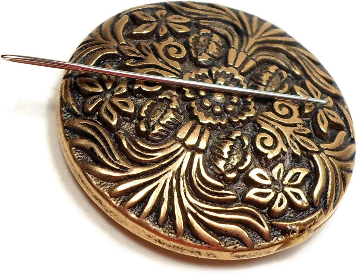 Antique Gold Florentine Needle Minder Magnet