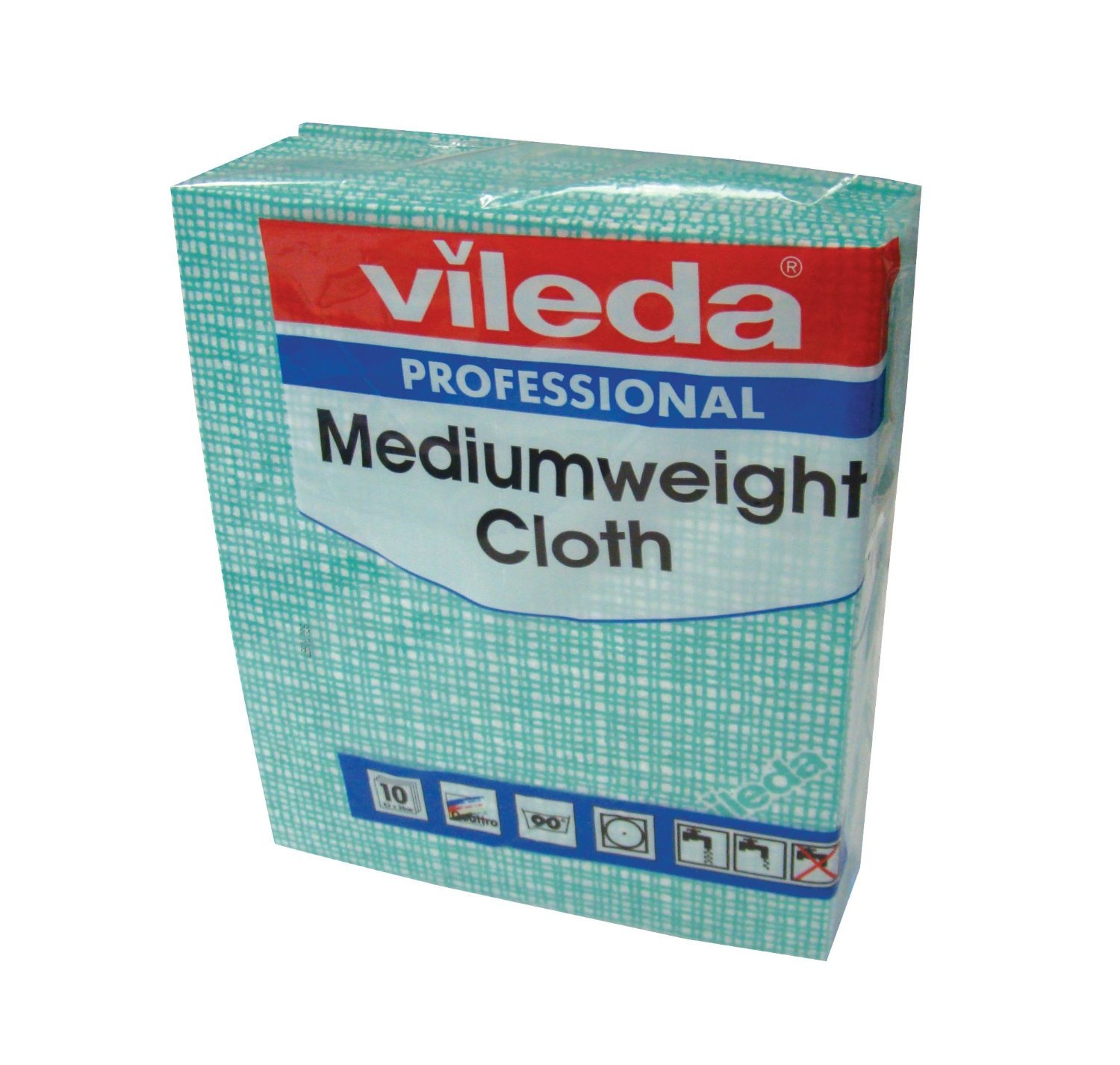 Vileda 106401 Medium Weight Cloth, Green (Pack of 10)