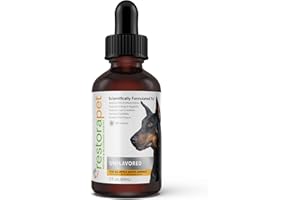 RestoraPet 1-Pack Dog & Cat Unflavored Liquid Multivitamin | Dog Arthritis Pain Relief | Hip&Joint Vitamins for Dogs | Anti Inflammatory Supplement for Dogs & Cats | Organic & Non-GMO, Vet Approved