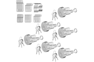 Stranthother 6 Pack L-1172C National Mailbox Locks Replacement C9100 Mailbox Key Lock with 18 Keys and 30 Shaped Locking Tabs Nickel Finish Mailbox Replacement for USPS Mailbox Key Lock