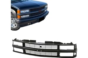 JustDrivably Front Grille Grill Black With Dual Headlight Type Compatible With 1994-2000 Chevrolet C/K 1500 2500 3500 Blazer Tahoe GM1200239 15981092