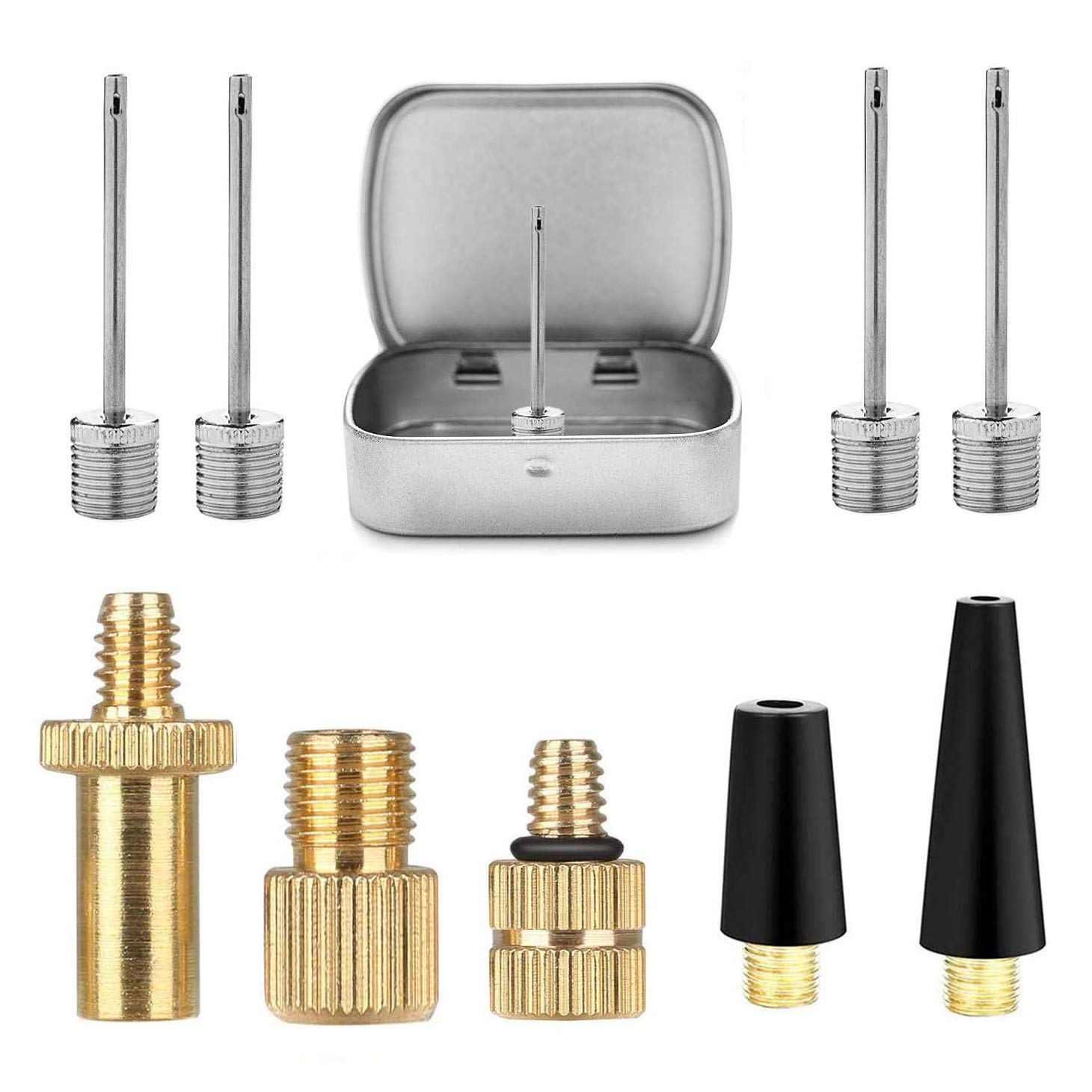 SZSHIMAO Bike Valve Adapter DV AV SV Converter, Presta Valve Adaptor, Converter Presta to Schrader Adapter, Inflation Needle, Ball Pump Needle, Air Pump Needle Set for All Bicycle and Sports Ball