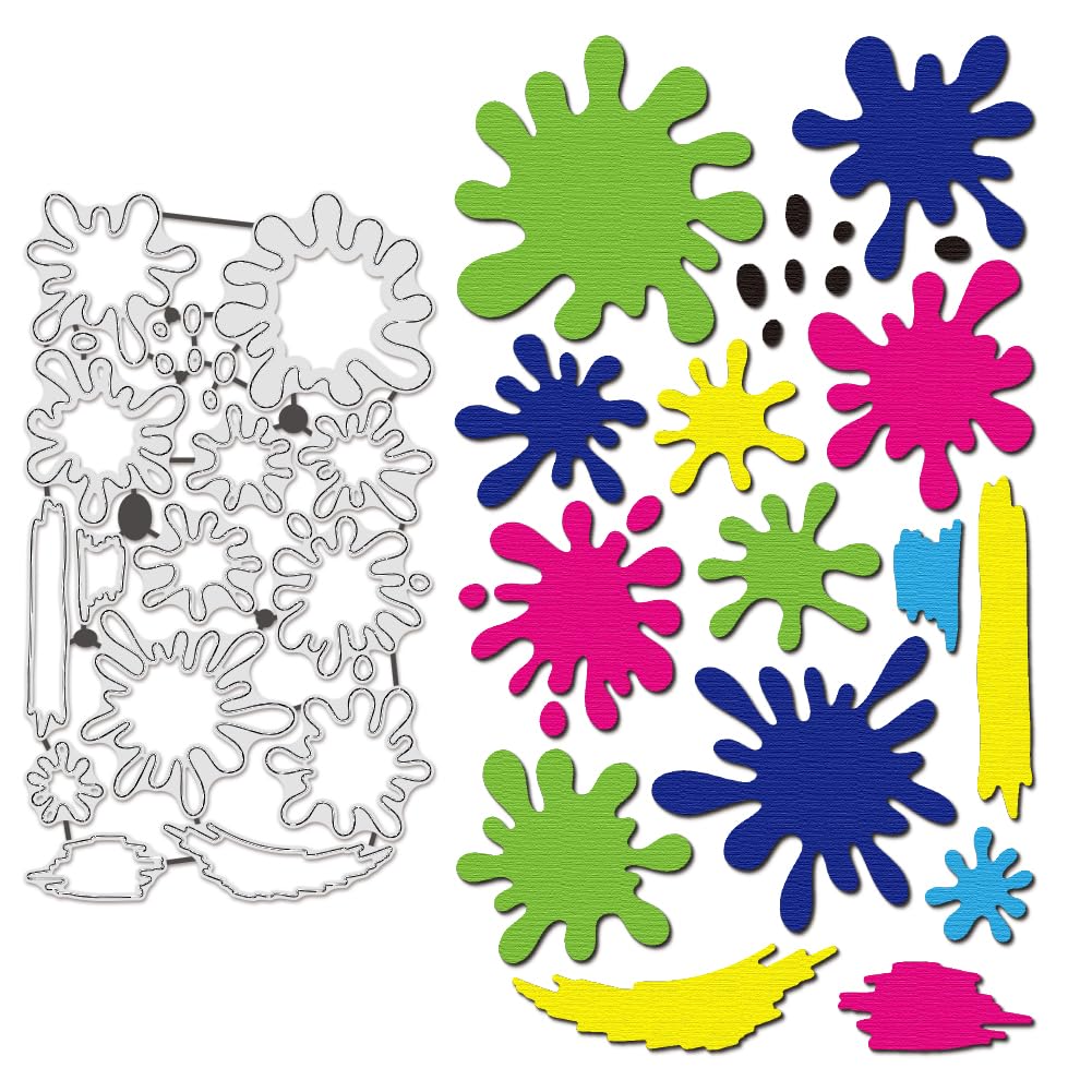 BENECREAT Color Splash Cutting Dies, Metal Embossing Stencils Die Cuts for Card Making Paper Card Making Decoration DIY Scrapbooking Album Craft Home Decor