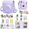 CAIYOULE Accessories for Fuji Instax Mini 12 Camera, Accessory Bundle Include PU Leather 12 Case, Mini Picture Album, Frames, DIY Stickers, Color Filter (No Camera) - Lilac Purple