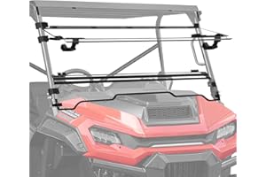 LitMiRaCle 3-IN-1 Flip Up Windshield for Honda Pioneer 1000-3 1000-5 1000-6 2016-2025 Accessories, Clear 1/5" Hard Coated PC Adjustable Front Windscreen Can be Opened/ Vented/ Closed
