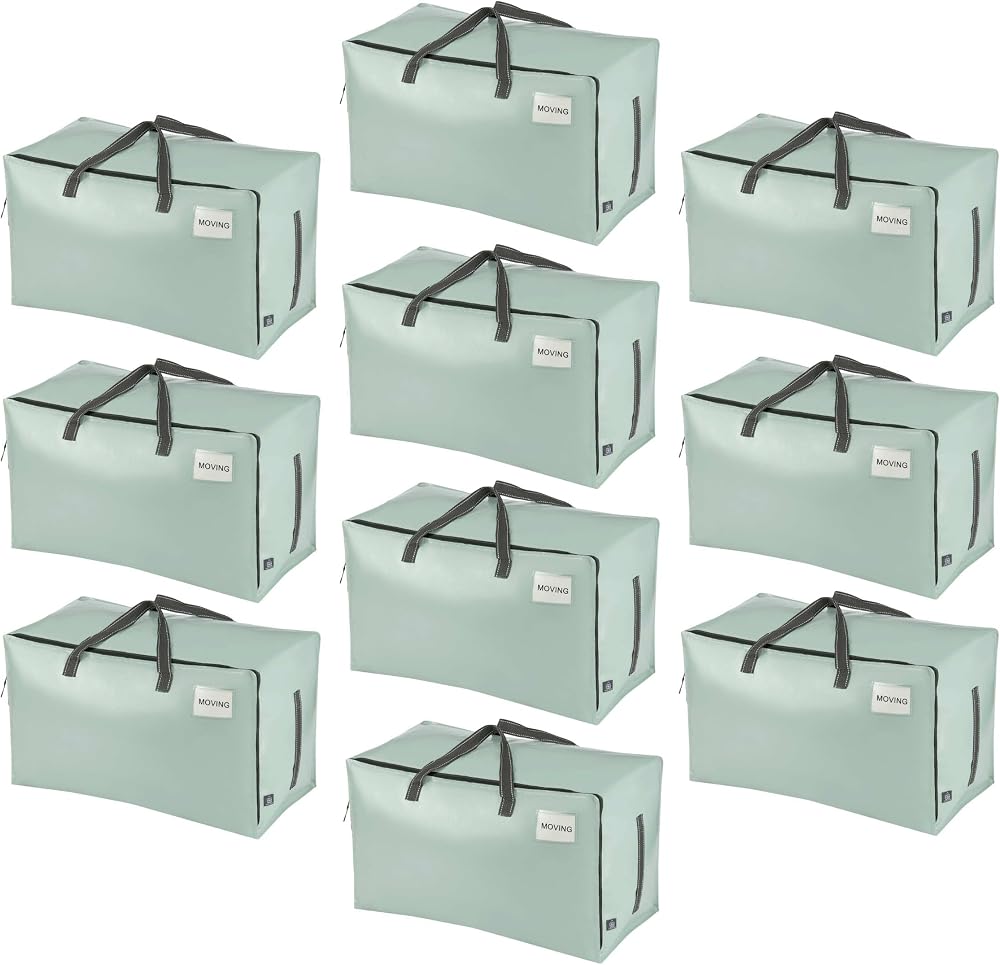 Venо 10 Pack Heavy-Duty Oversize Storage Bags with Zips and Tag Pocket