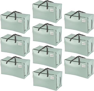 Venо 10 Pack Heavy-Duty Oversize Storage Bags with Zips and Tag Pocket