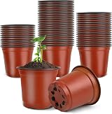 PEYOU 100Pcs 4 Inch Plant Pots Plastic Seedling Nursery Pots 10cm