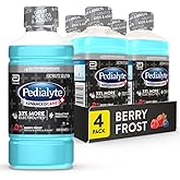 Pedialyte AdvancedCare Plus Electrolyte Hydration Drink, Has 33% More Electrolytes and Has PreActiv Prebiotics, Berry Frost, 1 Liter, Pack of 4