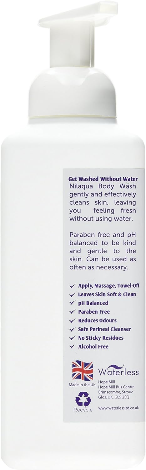 Nilaqua 500 ml No Rinse Waterless Body Wash & Skin Cleansing Foam - Image 3