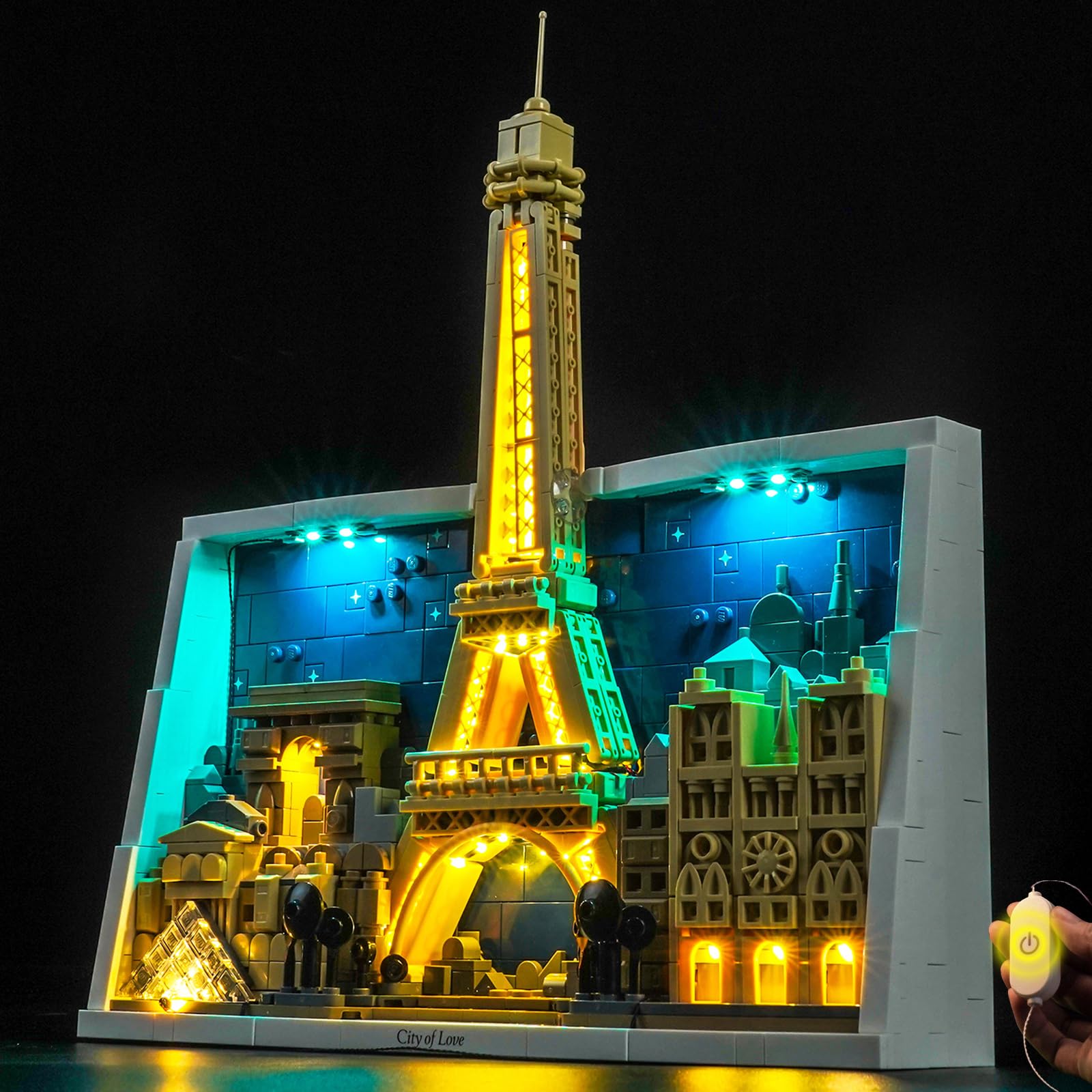 LocoLee LED Light Set Compatible with Lego 21064 Paris – City of Love LED Decoration Lighting Kit Compatible with Lego Architecture 21064 Building Blocks Model, Only Lights Set, No Model