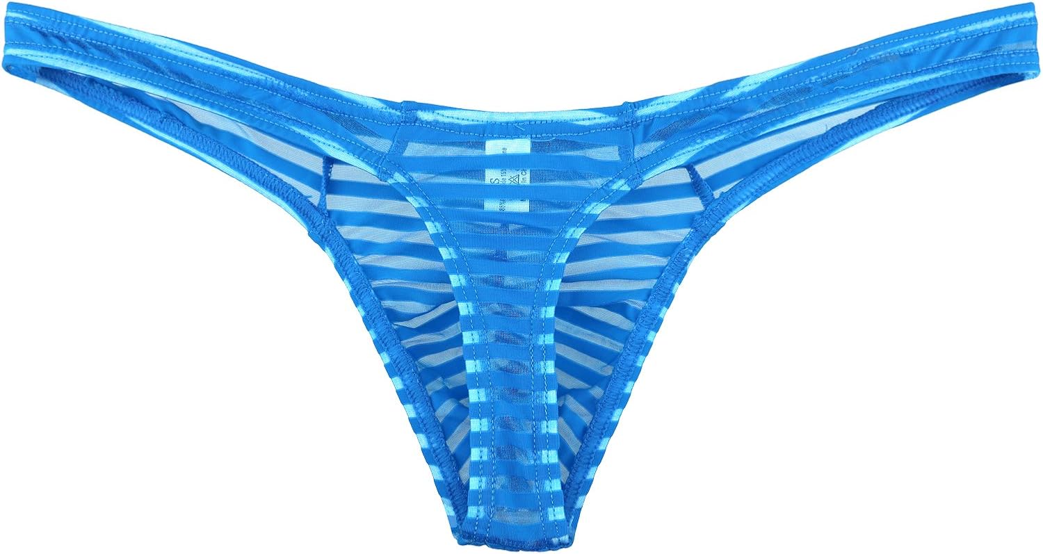 iKingsky Men's Sexy Transprant Thong Underwear Low Rise See Through Stretch Panties at  Men’s Clothing store