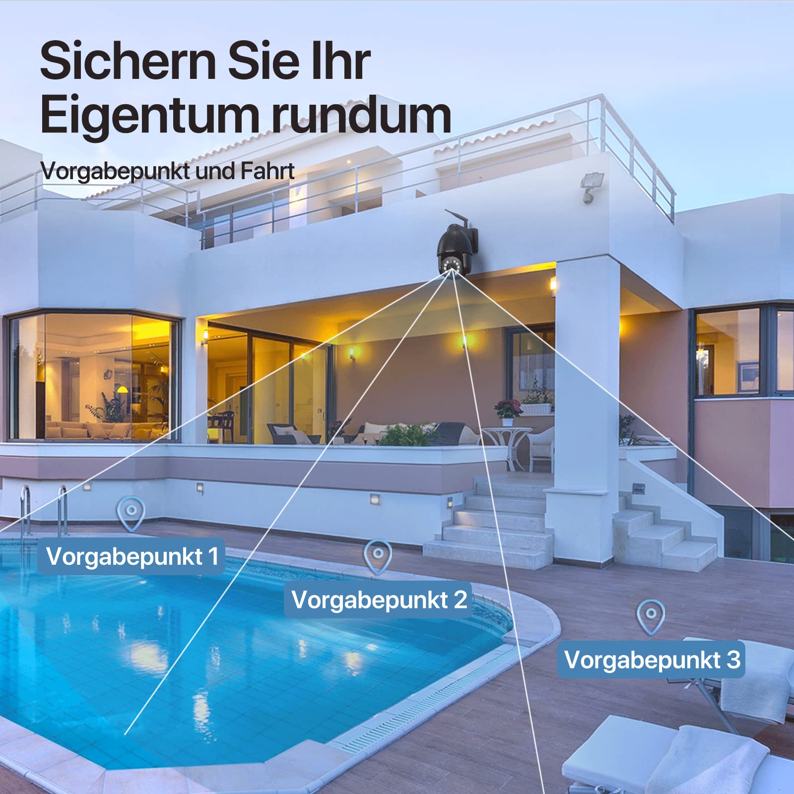 Security camera with aluminum housing and IP66 water resistance in rainy conditions