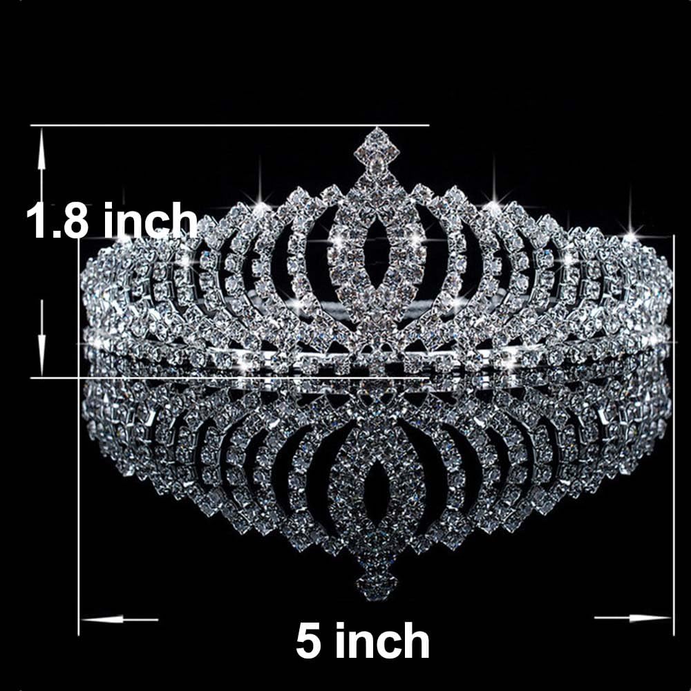 Awtlfe Bride To Be Accessory KitWedding Crown Crystal Tiara Wedding Veil, Gold,White,Silver - Image 4