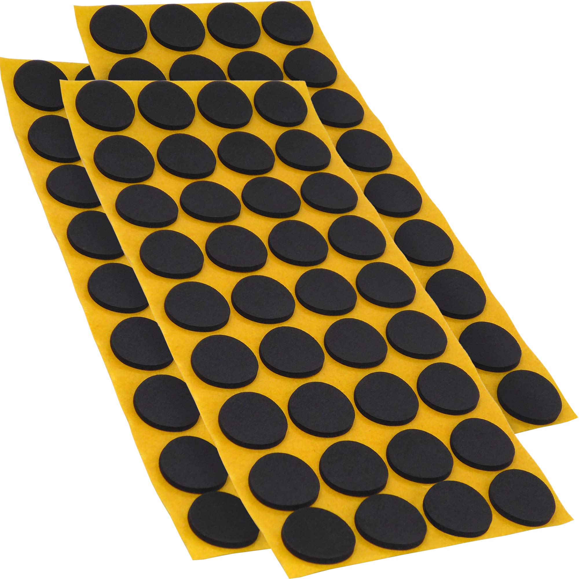 Adsamm® / 108 x self-adhesive anti-slip pads made of EPDM cellular rubber/ø 0.94'' (ø 24 mm) / Black/round / 0.098'' (2.5 mm) thick anti-slip glides