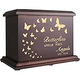 Cremation Memorial Urn for Human Ashes - Wooden Box and Casket for Adult Male Female Men Women Child - Large Burial Funeral Urn Holds Up to 270 LBS