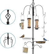 Urban Deco Bird Feeding Station Kit Heavy Duty Pole with Multiple Hooks