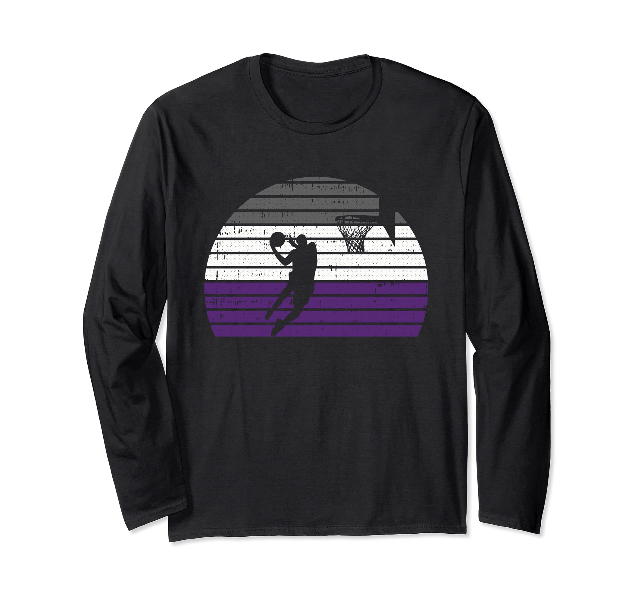 Basketball Player LGBT-Q Retro Asexual Ace Pride Sport Fan Long Sleeve T-Shirt