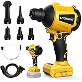 LIVOWALNY Cordless Dust Blower Compatible with Dewalt 20V Battery, Leaf Blower Brushless Handheld Sawdust Blower 447 MPH/39 CFM for Garages, Sawmill Room, Workshop Cleaning (No Battery)