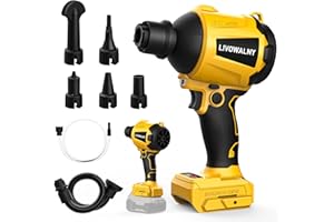 LIVOWALNY Cordless Dust Blower Compatible with Dewalt 20V Battery, Leaf Blower Brushless Handheld Sawdust Blower 447 MPH/39 CFM for Garages, Sawmill Room, Workshop Cleaning (No Battery)