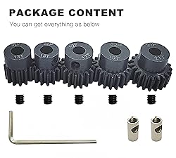 HOPLEX 32P 5mm Hardened Metal Pinion Motor Gear Set