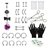 BodyJ4You 36PC PRO Piercing Kit Steel 14G 16G Bow