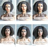 Romface 16 Inch Kinky Curly Human Hair Wig 180% Density Afro Black Glueless view 9