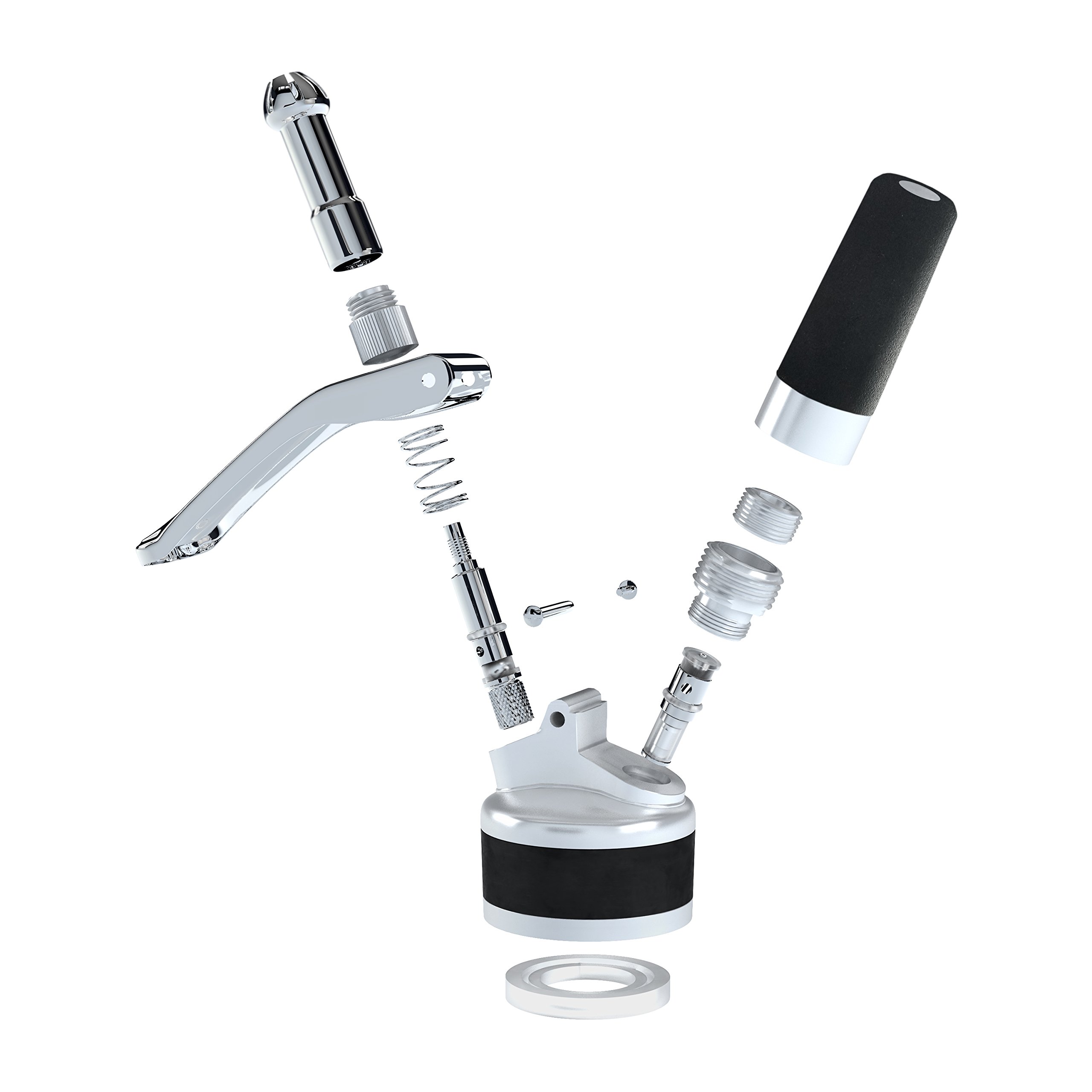 Whipped Cream Dispenser By Pura Vida – Durable, All Aluminum Body & Head – 3 Stainless Steel Decorating Tips & A Brush – Half Quartz Size – Dishwasher Safe – Gift Box Packaging – Easy Instructions