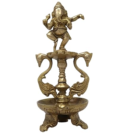 Buy Loard Ganesha Dancing With Swan Hindu Decor Diya For Diwali
