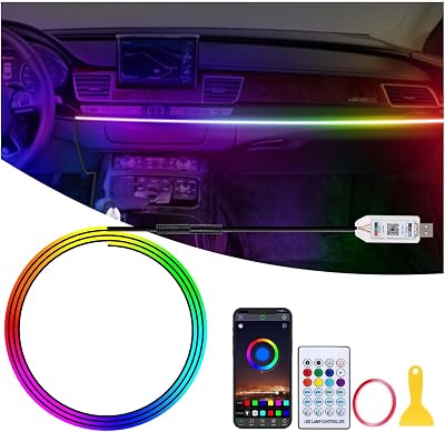 43.3 inch acrylic LED light strip for car with 146 RGB LEDs