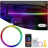 Acrylic LED Lights for Car, 43.3in RGB Strip Light Car LED Lights Interior with USB Port, App Control, Music Sync, 146 LEDs I