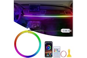 GPJYD Acrylic LED Lights for Car, 43.3in RGB Strip Light Car LED Lights Interior with USB Port, App Control, Music Sync, 146 LEDs Interior Ca r Lights for Women Men Gifts