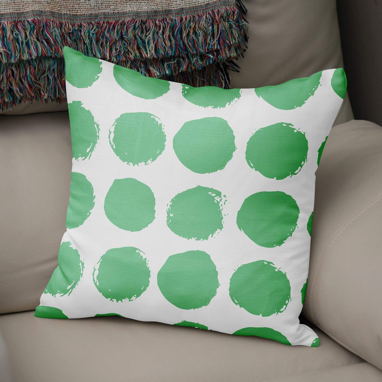 Bonamaison Decorative Cushion Cover, Polycotton, Green, Standard