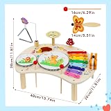 XIAPIA Kids Drum Kit Musical Toy Set with Xylophone Bell Sticks Wood Toys view 6
