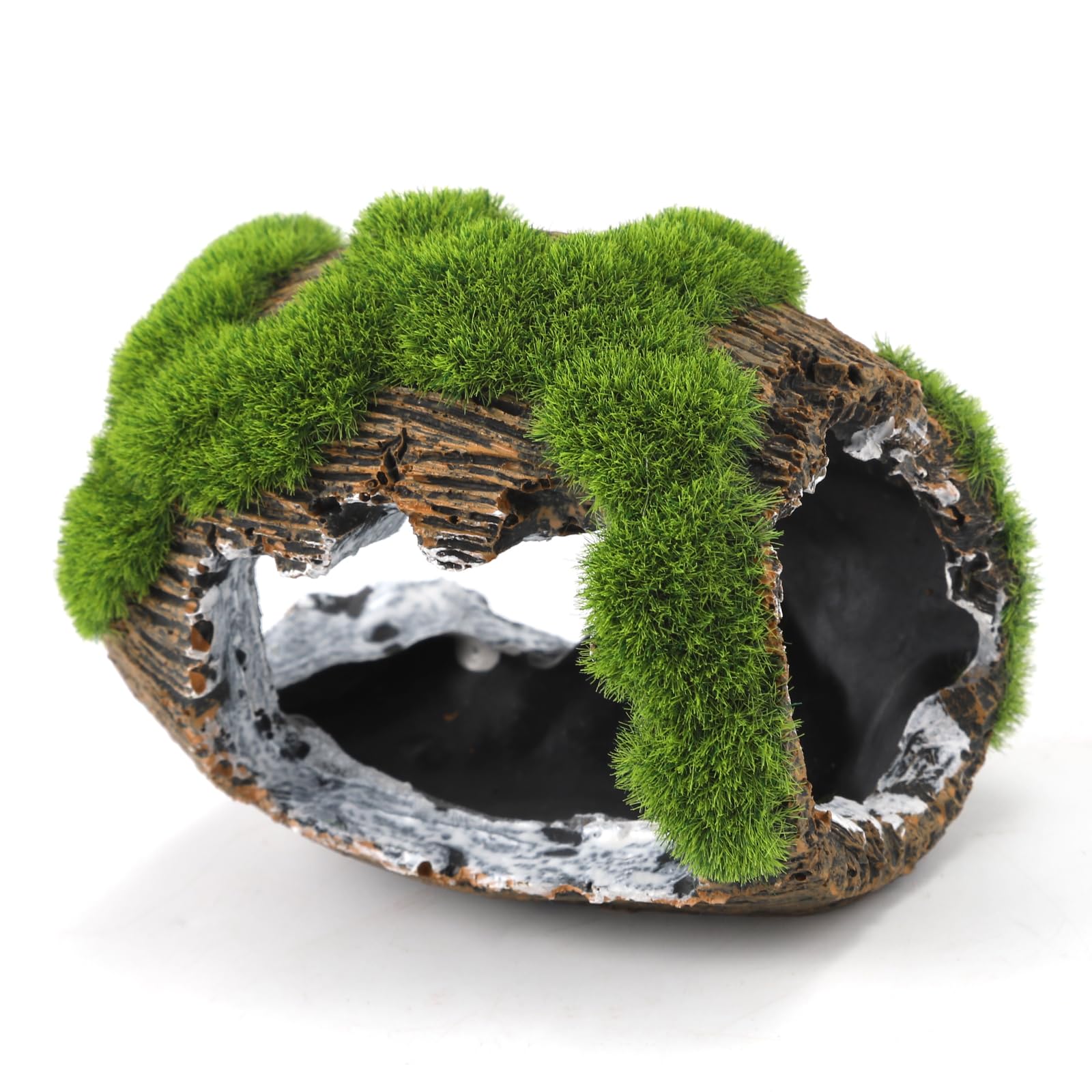 NQEUEPN Broken Barrel Fish Tank Decor, Fish Tank Accessories Decorations Resin Betta Fish Hideout Cave for Fish Tank Ornaments for Small Animal Play Rest Hide Breed