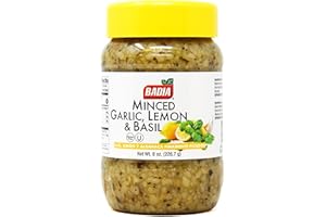 Badia Minced Garlic, Lemon & Basil 8 oz – Zesty Garlic, Herb & Citrus Blend