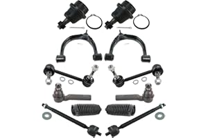 TRQ Front Steering & Suspension Kit Ball Joint Control Arm with Ball Joint Steering Rack & Pinion Bellow Sway Bar Stabilizer Link Tie Rod Compatible with 2005-2021 Toyota Tacoma