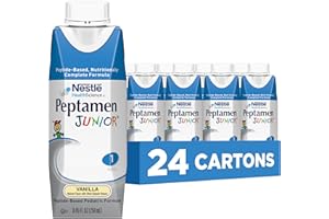 Peptamen Junior, Calorically Dense Tube Feeding Formula, for GI-Impaired Children Ages 1-13 Years (1 kcal/mL), Vanilla, 8.45 Fl Oz, 24 Count