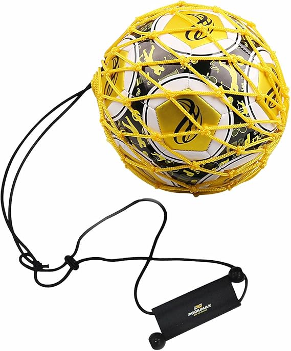 PodiuMax Handle Solo Soccer Kick Trainer with New Ball Locked Net