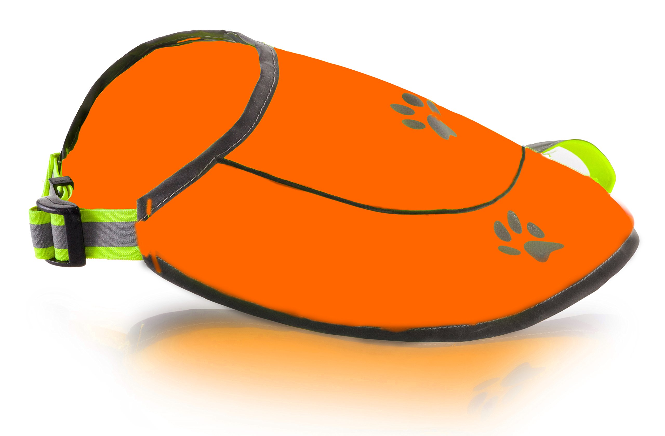 Funtone Colors Dog Reflective Vest - Comfortable Jacket Safety Hunting, High Visibility for Dogs with elastic straps and clasp closure- Orange, XX-Large