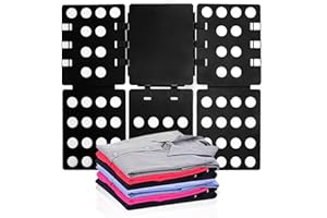 GYE T Shirt Folding Board T Shirt Clothes Folder Laundry Organizer Durable Tool Plastic Easy and Fast Folding Board for Kid Children and Adult to Fold Clothes (Black)