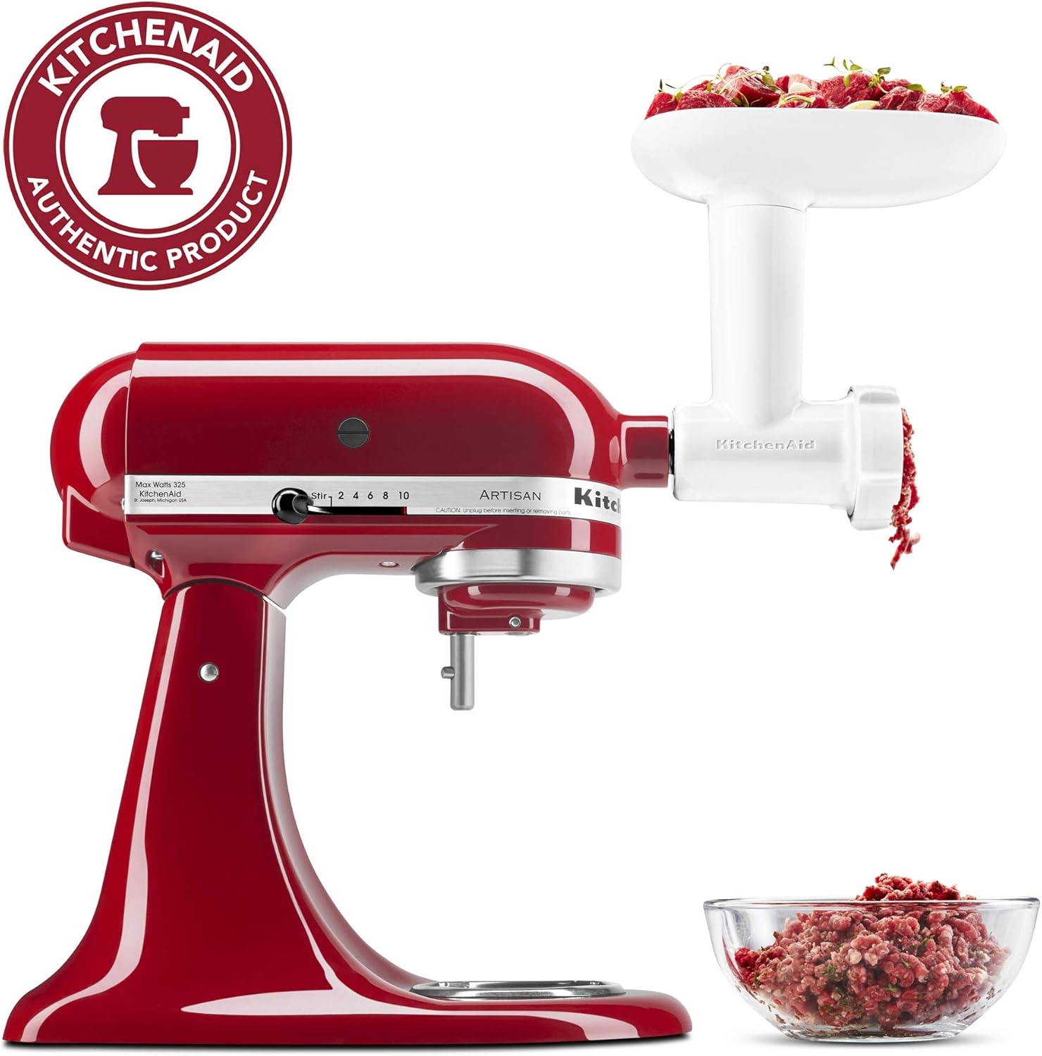 KitchenAid KSMFGA Food Grinder Attachment, One Size, White (Renewed)