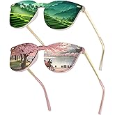 JIM HALO Trendy Rimless Mirrored Sunglasses Reflective Sun Glasses for Women Men