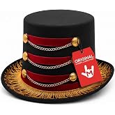 Nicky Bigs Novelties Ringmaster Top Hat, Multi-Color Circus Style | Bold Structured Top Hat with Decorative Trim &amp; Metallic Buttons, One Size Fits Most, Perfect Halloween Accessory
