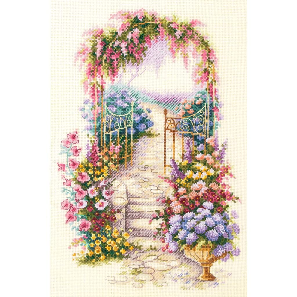Magic Needle 110-001 ZW Garden Gate Counted Cross Stitch Kit with Zweigart Edition, Cotton, Multi-Colour, 23 x 34 cm