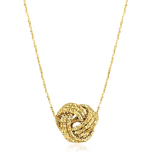 Ross-Simons Italian 14kt Yellow Gold Textured Love Knot Necklace